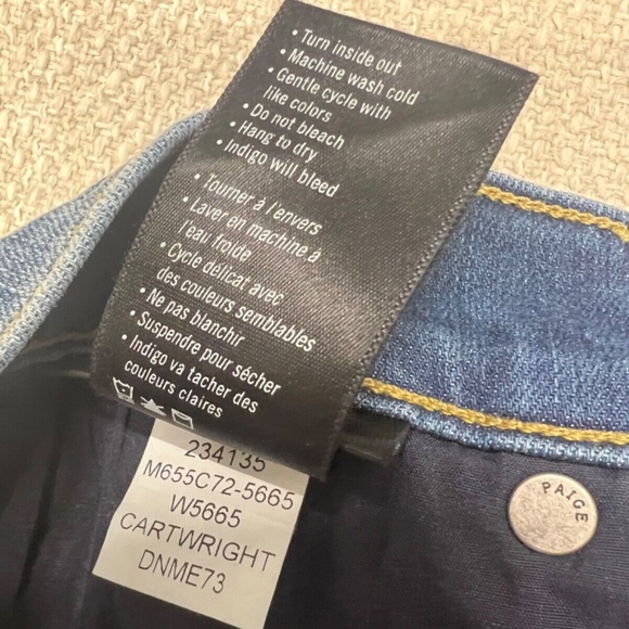 Paige Jeans Men 30 Blue Denim Transcend Vintage Federal Cartwright Slim Straight - Picture 10 of 16